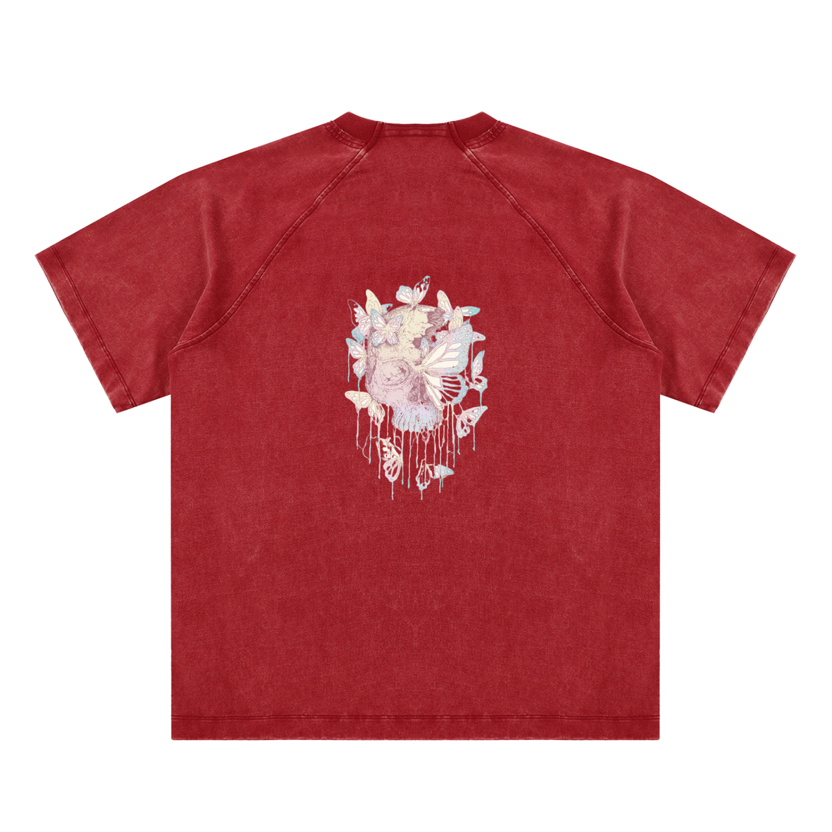 Vintage Washed Raglan Cotton T-Shirt