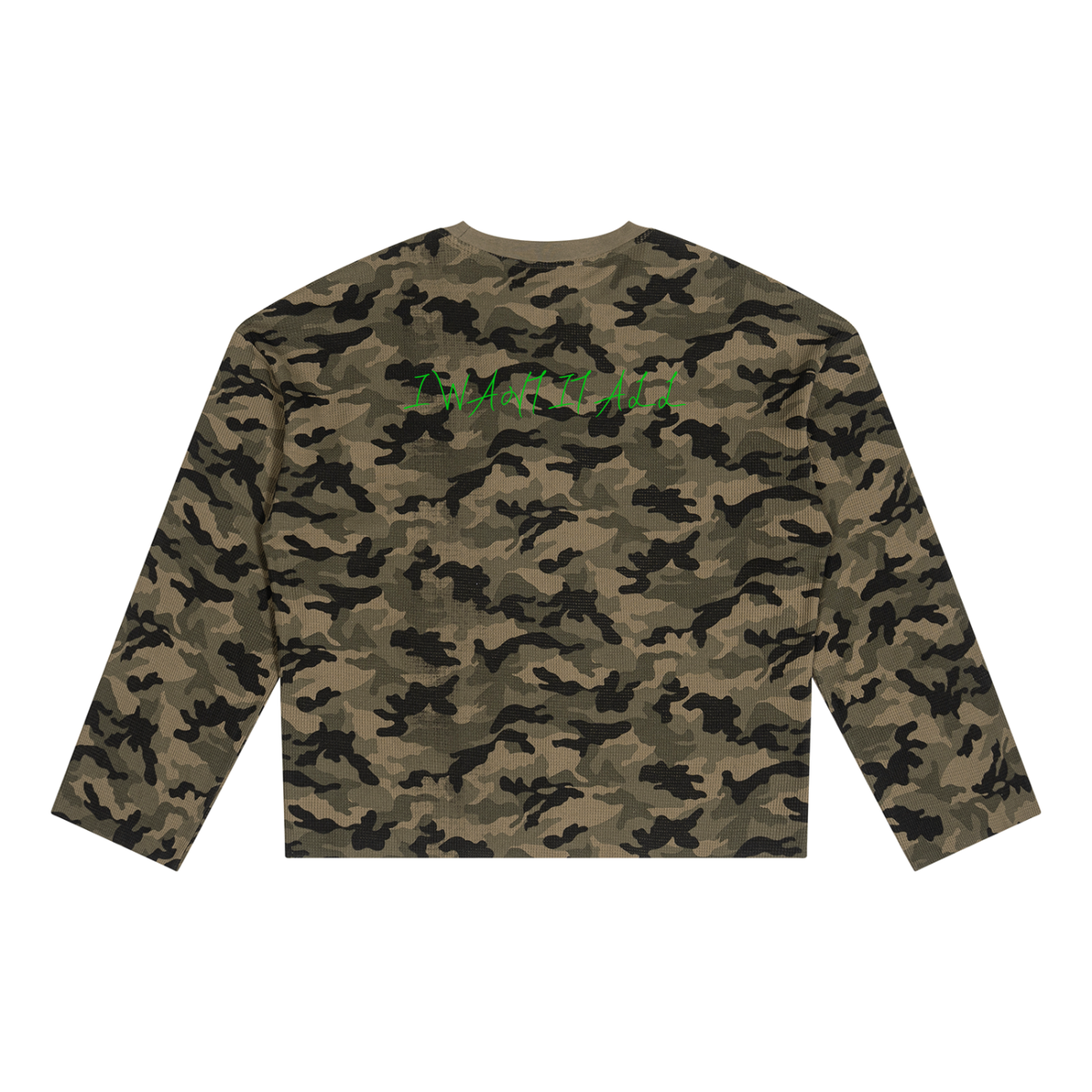 Unisex Camo Waffle Raw Edge T-Shirt
