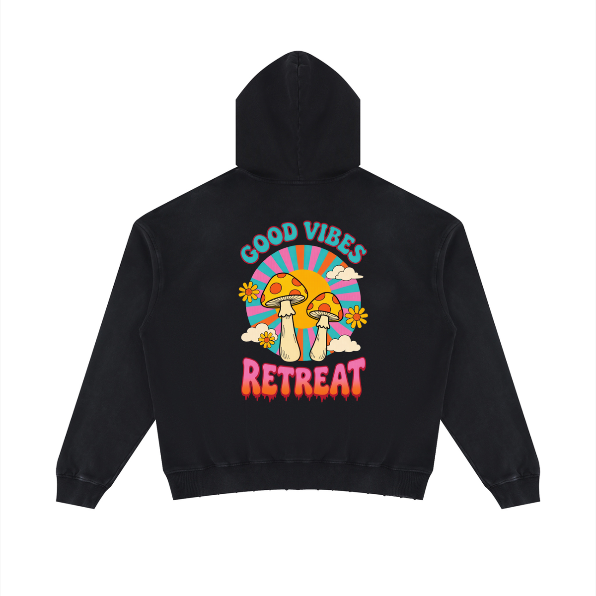 Unisex Mineral Wash Distressed Hoodie
