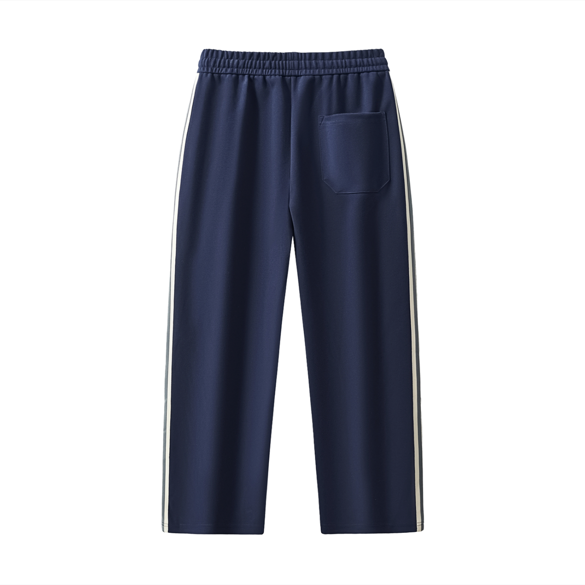 Contrast Side-Stripe Straight-Leg Pants