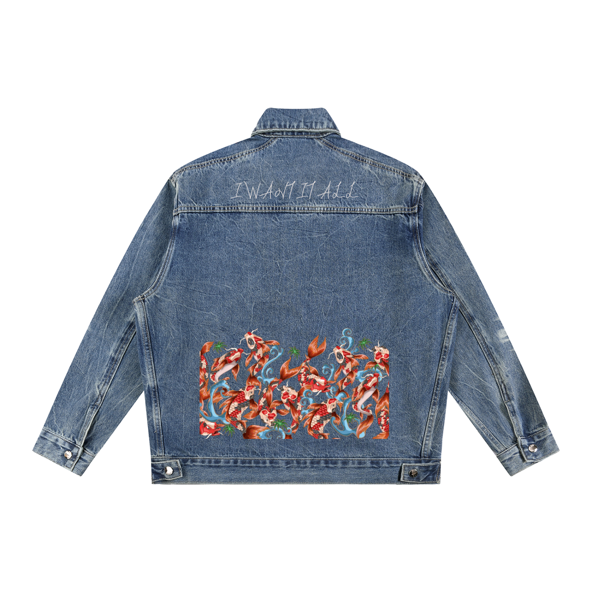 Vintage Wash Zip Up Denim Jacket