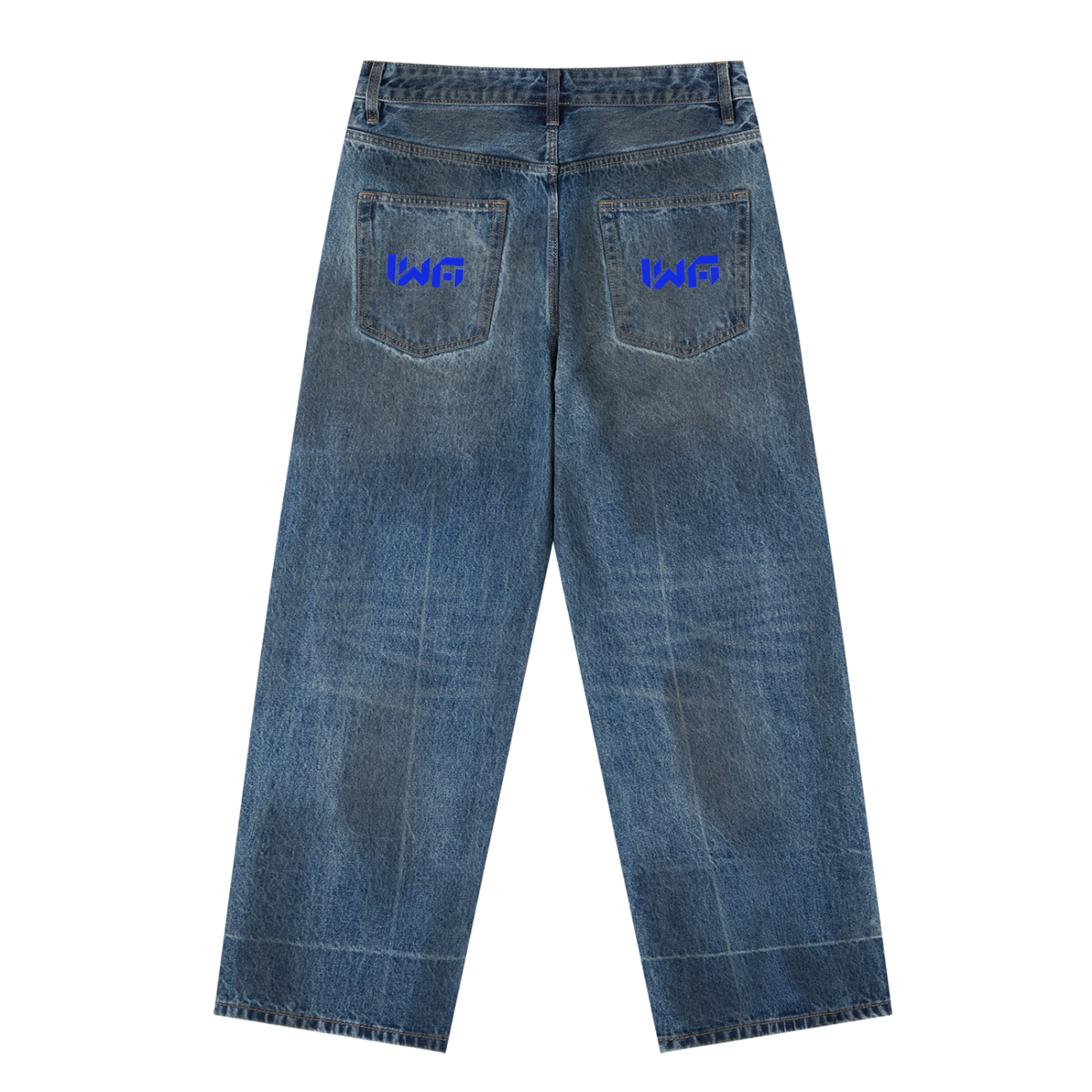 Vintage Wash Baggy Denim Jeans