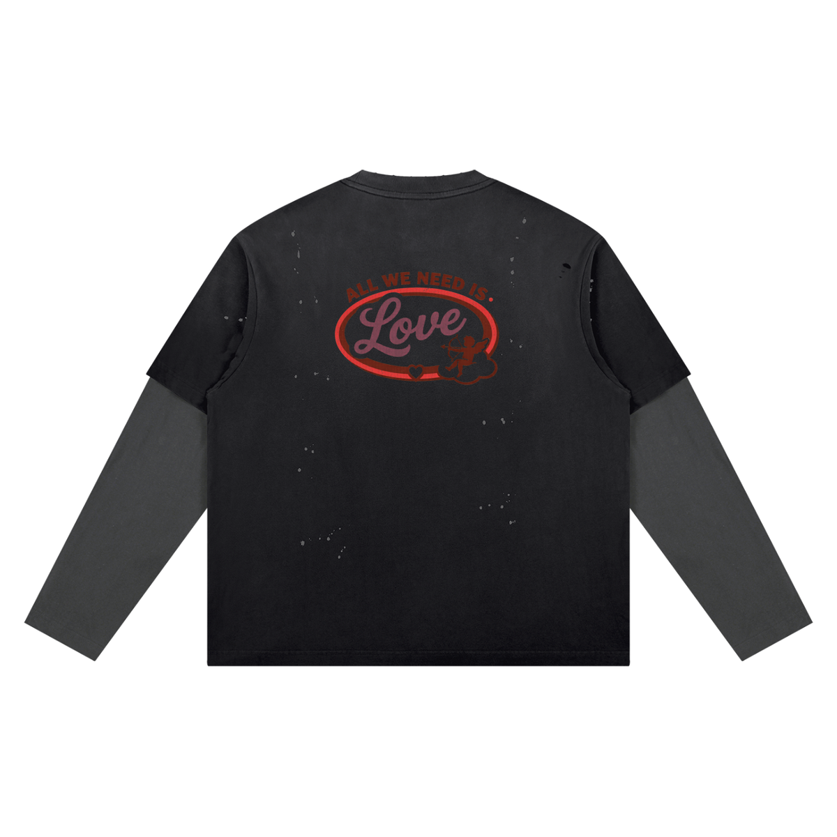 Unisex Vintage Wash Distressed Layer T-Shirt