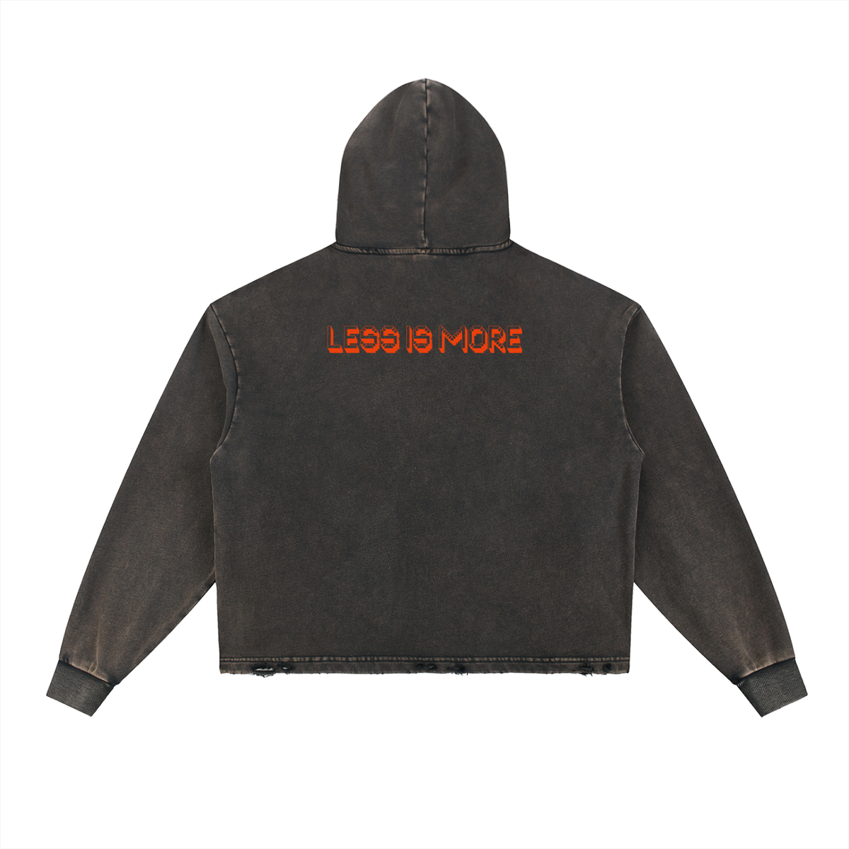 Vintage Washed Frayed-Hem Hoodie