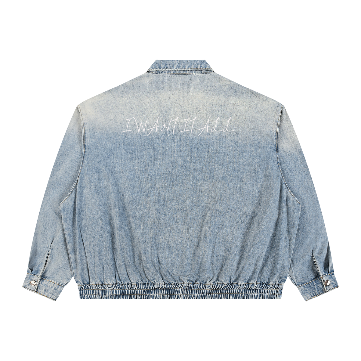 Unisex Vintage Wash Full-Zip Denim Jacket