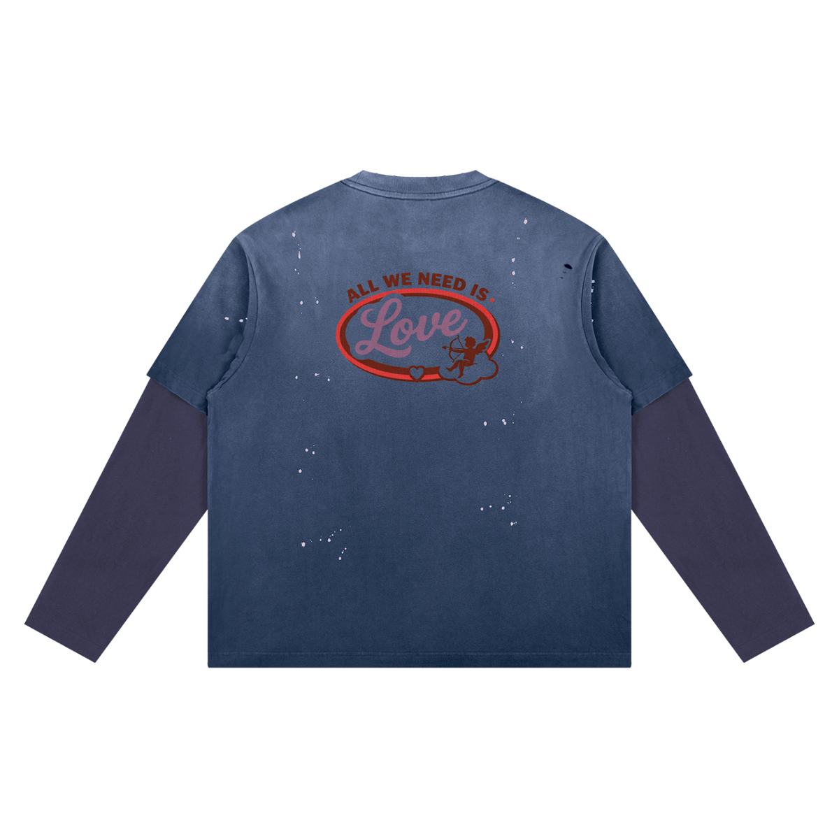 Unisex Vintage Wash Distressed Layer T-Shirt