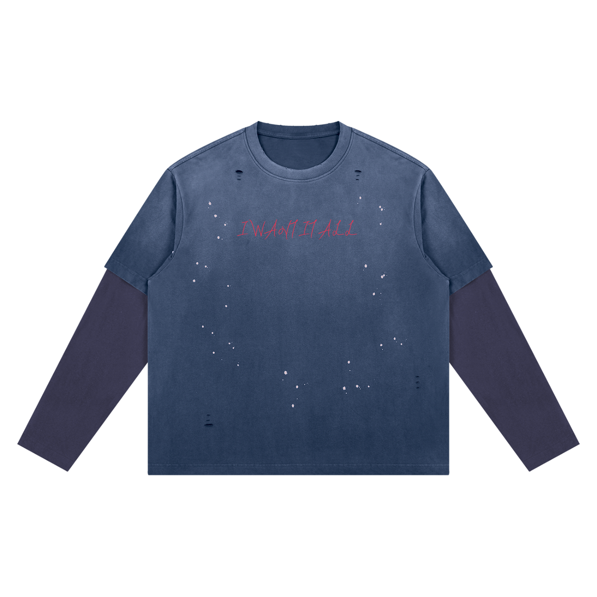 Unisex Vintage Wash Distressed Layer T-Shirt