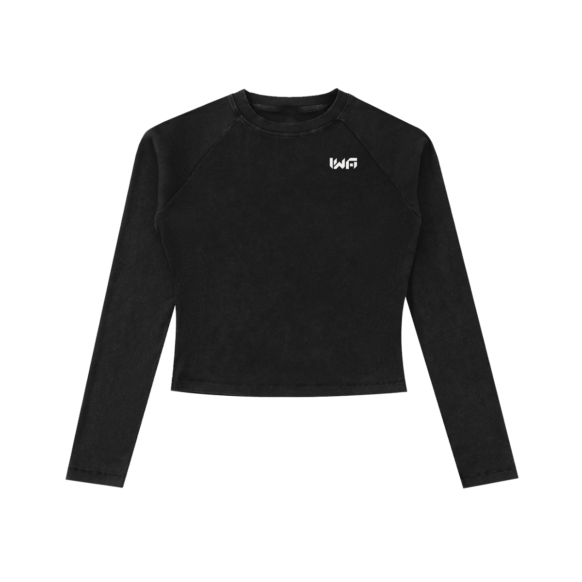 Dyed Washed Raglan Long Sleeve Slim T-Shirt