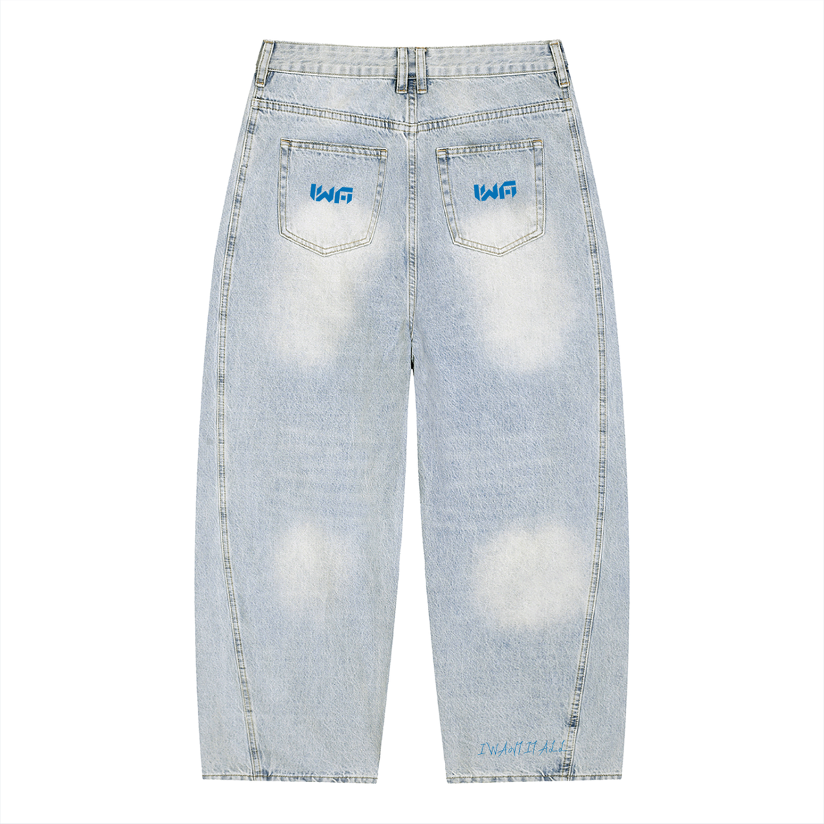 Men's Vintage Wash Sunfade Barrel Leg Jeans