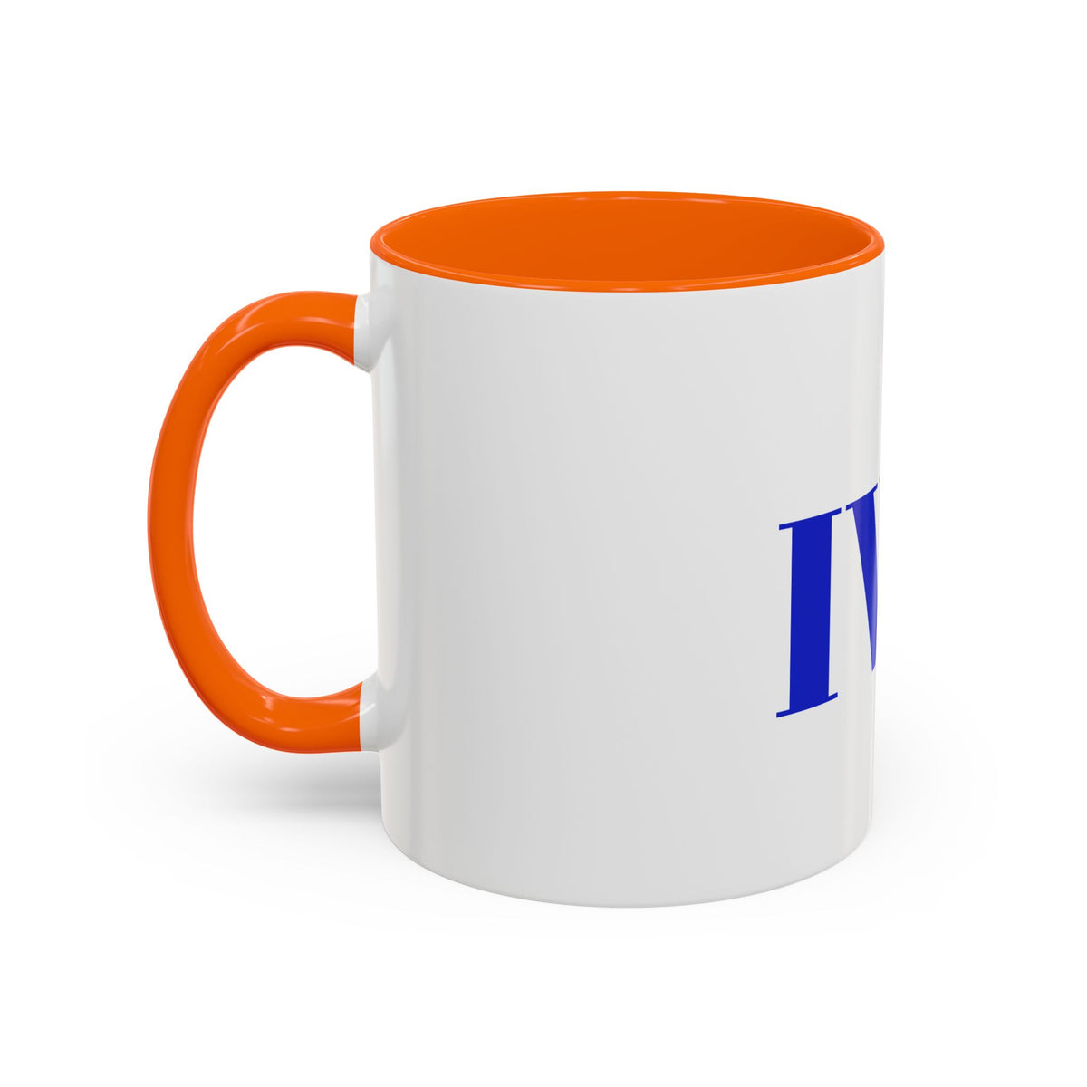 IWA Blue Serif Accent Coffee Mug – 11/15oz Ceramic