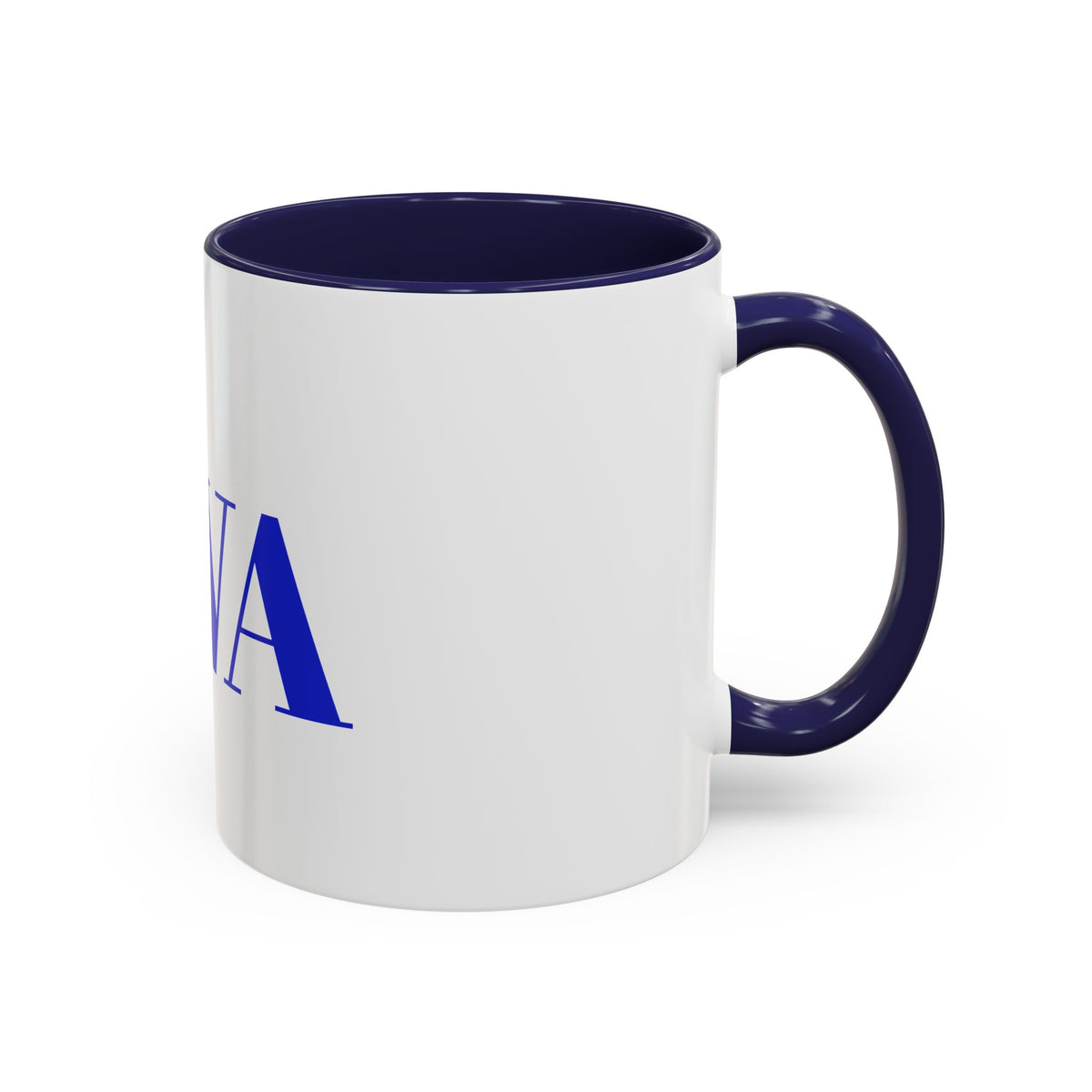 IWA Blue Serif Accent Coffee Mug – 11/15oz Ceramic