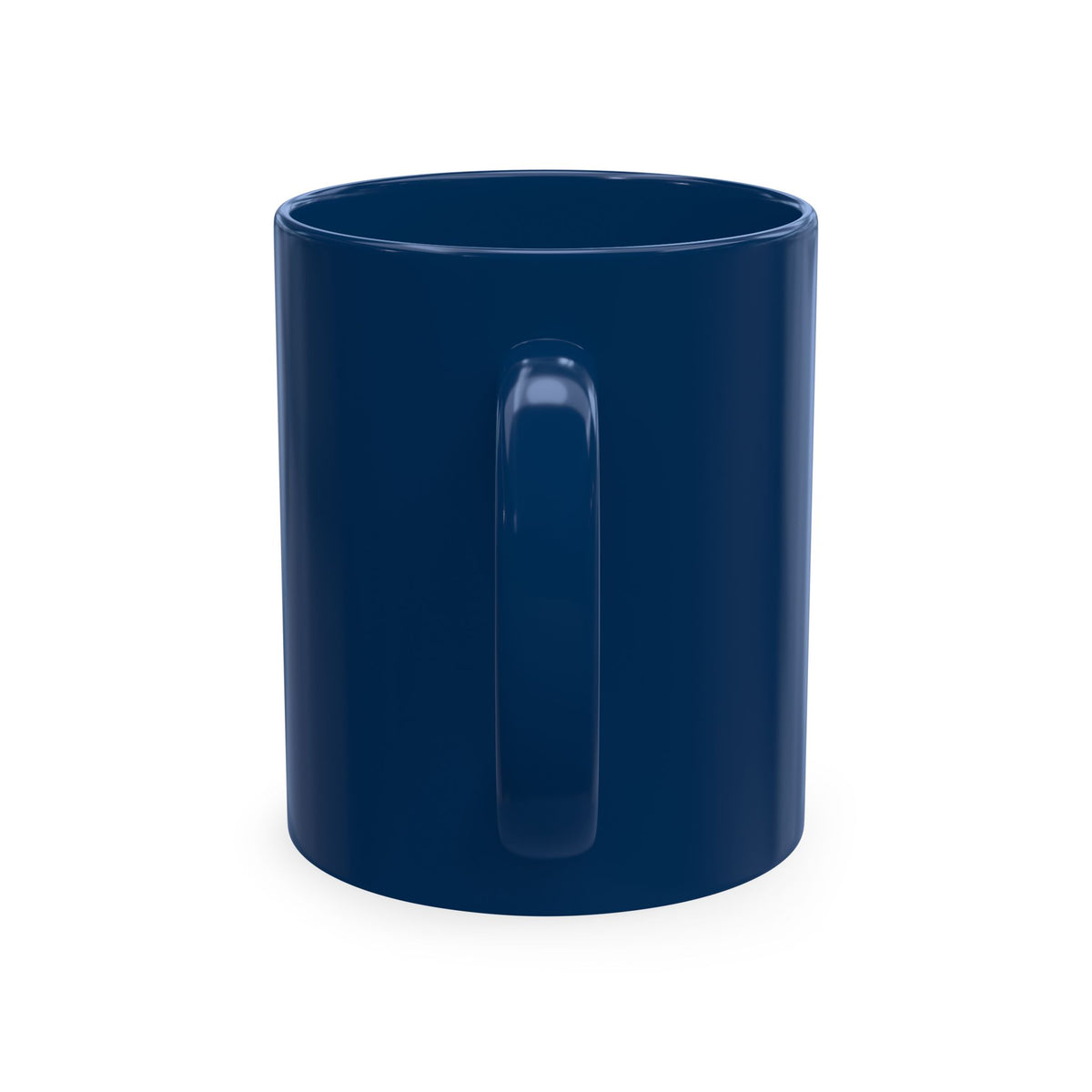 IWA Monogram Ceramic Mug — Minimalist Beige Coffee Cup with Bold Blue Letters