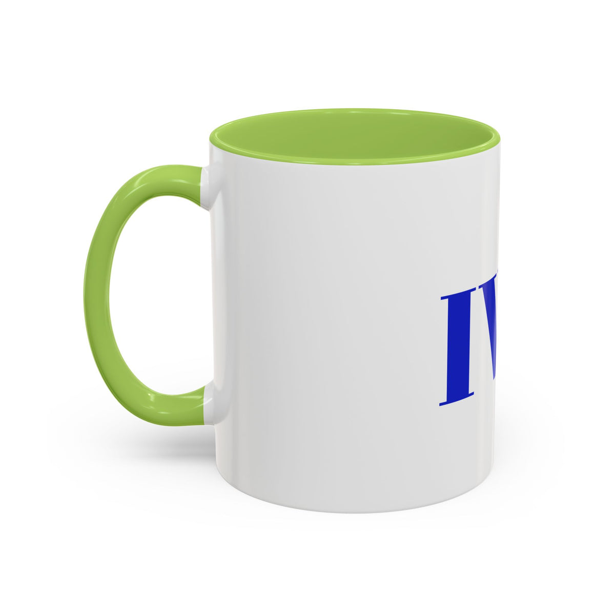 IWA Blue Serif Accent Coffee Mug – 11/15oz Ceramic