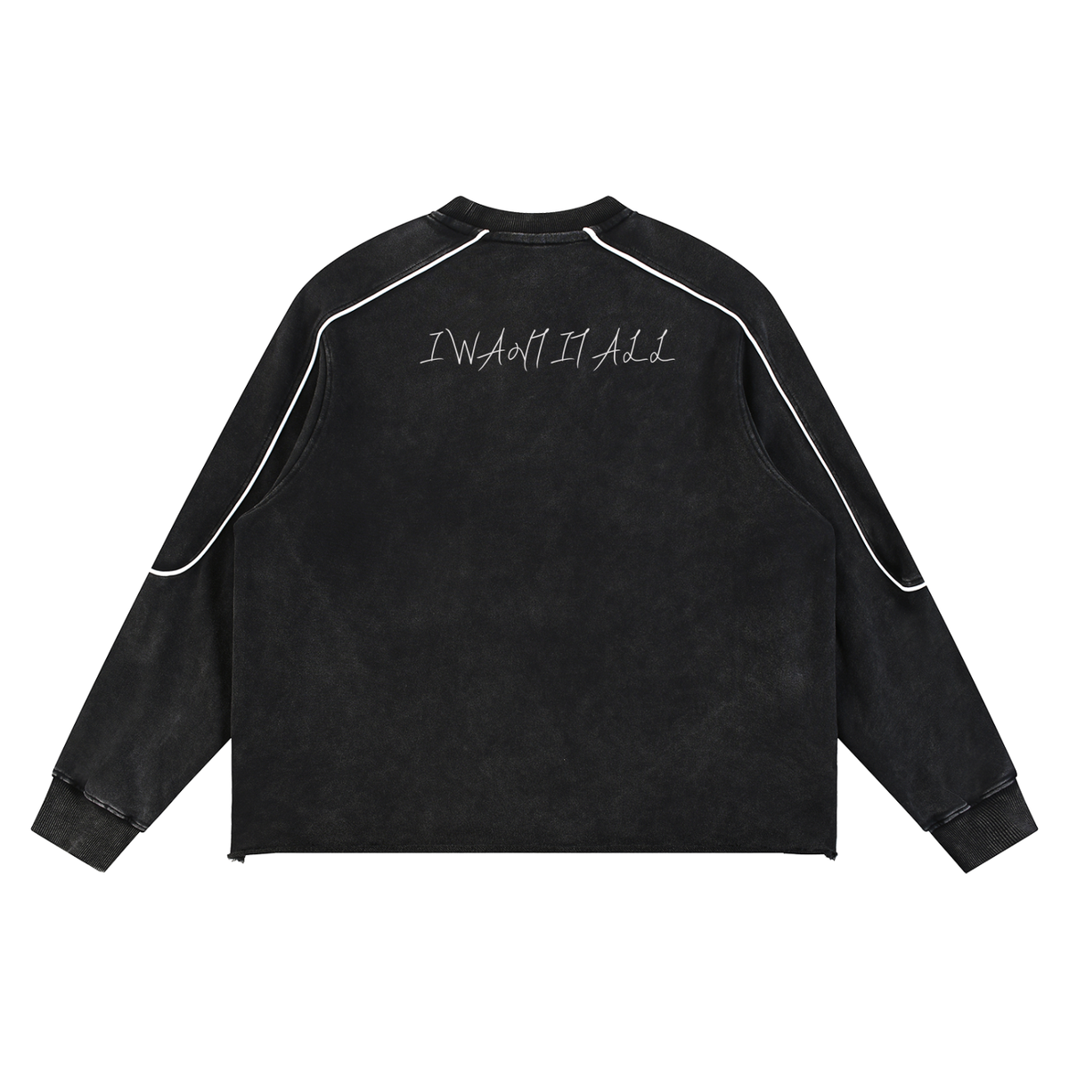 Mineral Wash Piping Raw Hem Sweatshirt