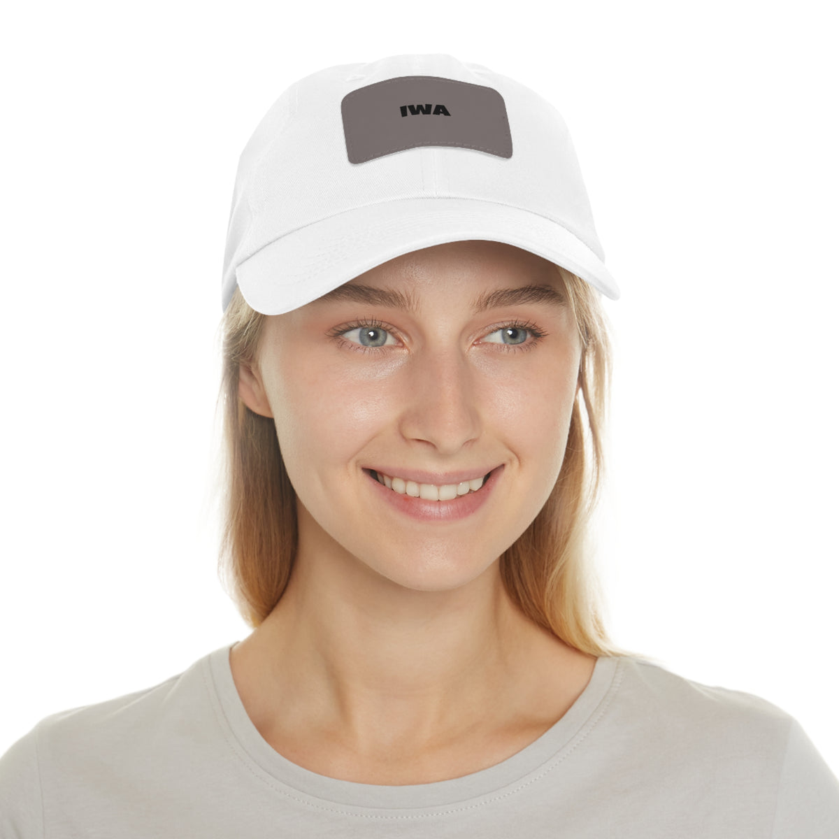 Stylish Dad Hat with IWA Leather Patch - Casual Adjustable Cap for Everyday Wear