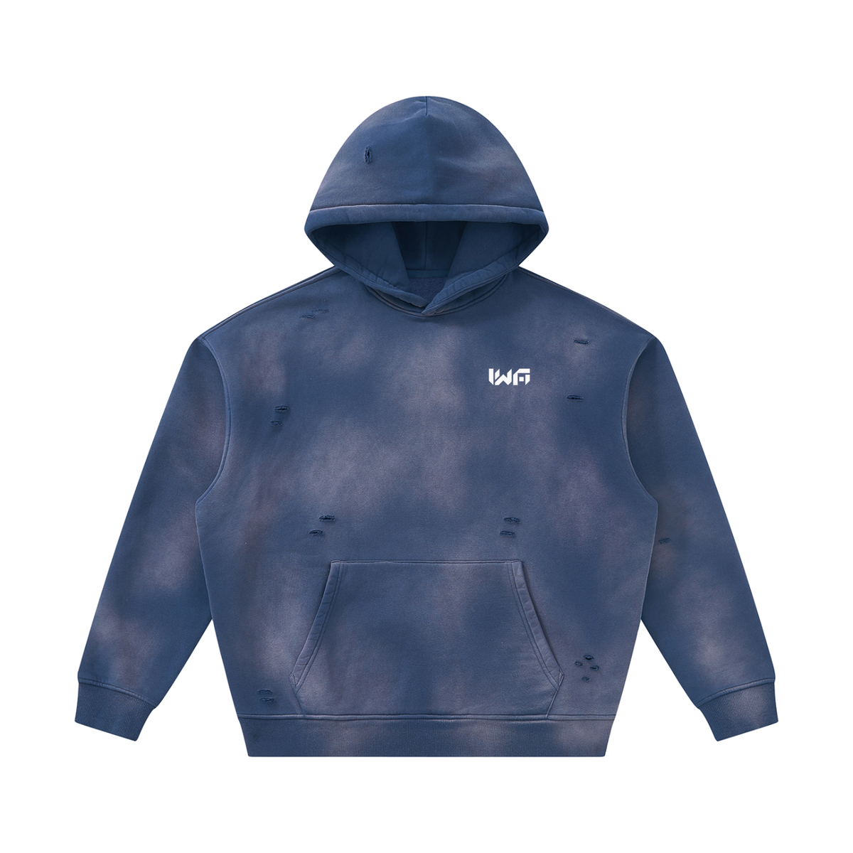 Unisex Sunfade Frayed Fleece Hoodie