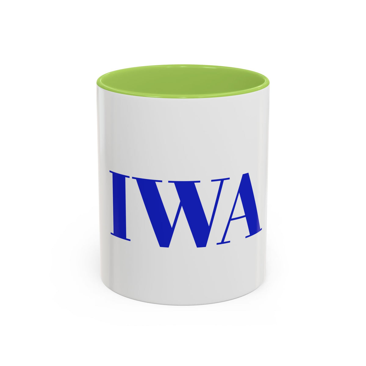 IWA Blue Serif Accent Coffee Mug – 11/15oz Ceramic