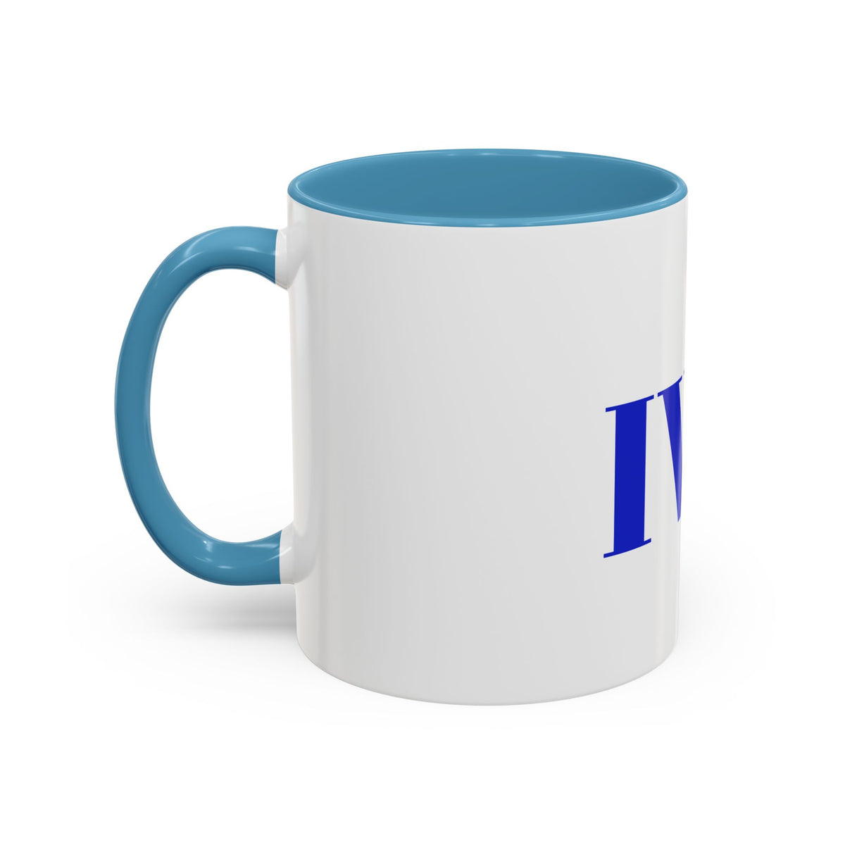 IWA Blue Serif Accent Coffee Mug – 11/15oz Ceramic
