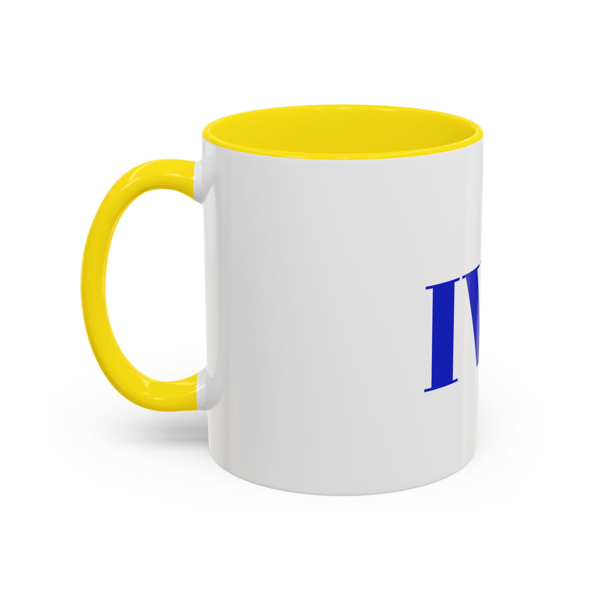 IWA Blue Serif Accent Coffee Mug – 11/15oz Ceramic