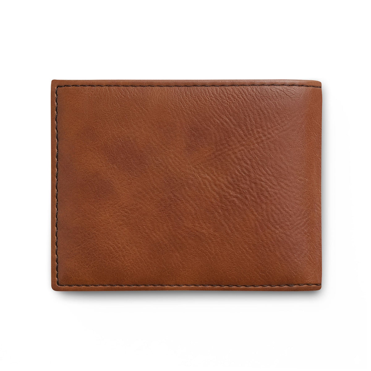 Gray Leather Bi-Fold Wallet with Flip — Personalized IWA Monogram