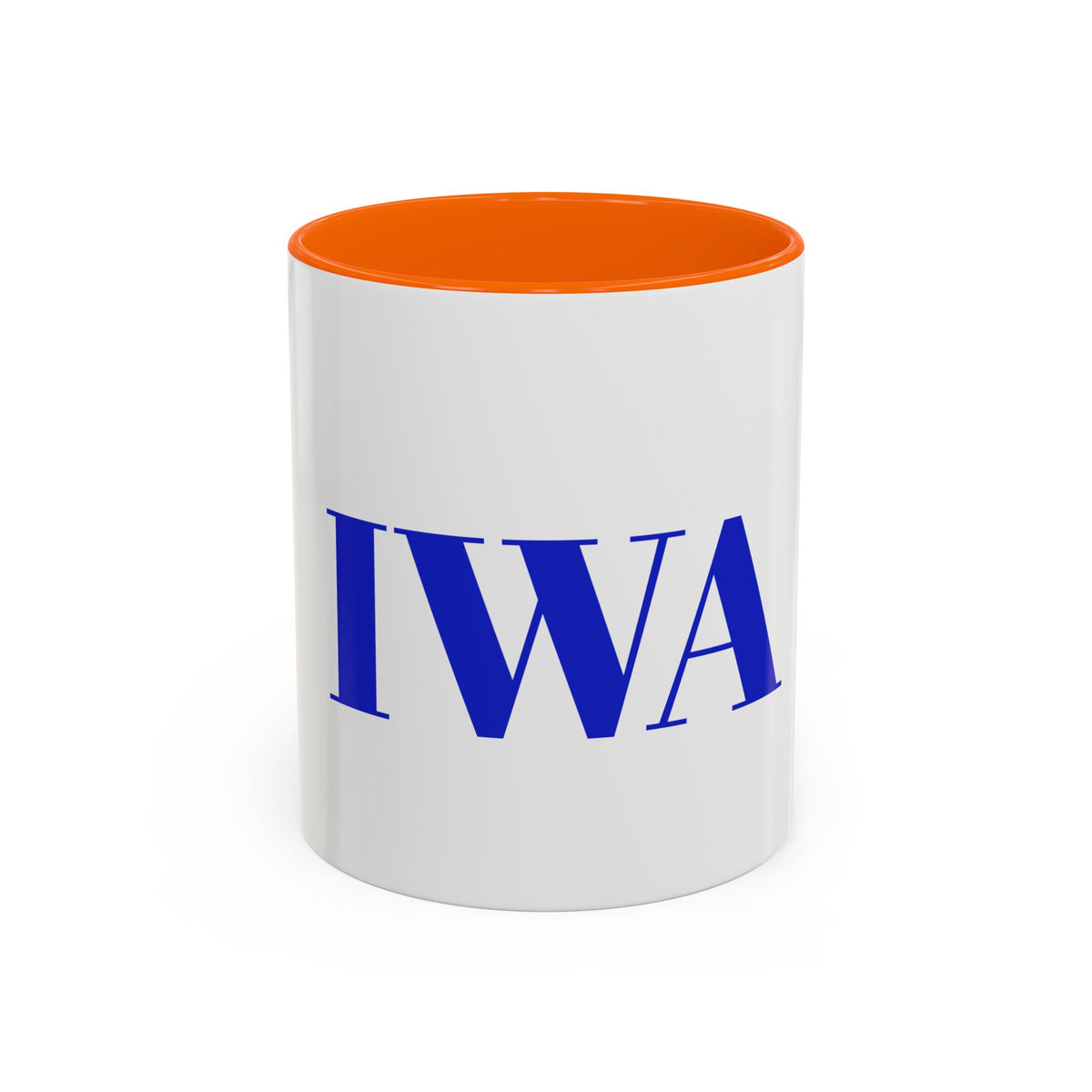 IWA Blue Serif Accent Coffee Mug – 11/15oz Ceramic