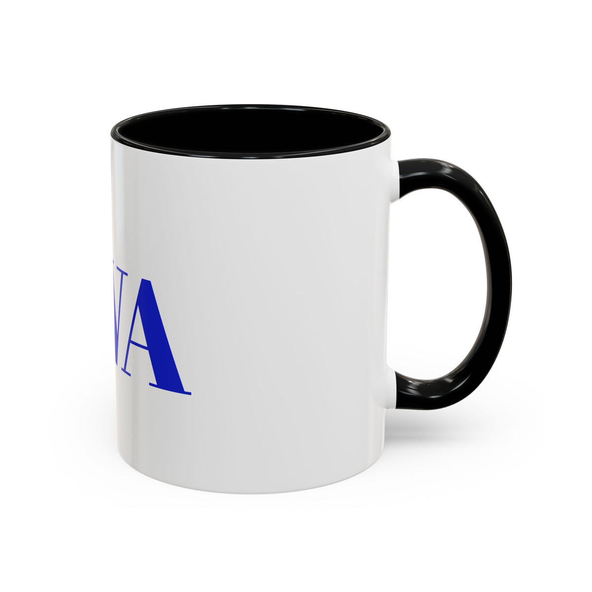 IWA Blue Serif Accent Coffee Mug – 11/15oz Ceramic
