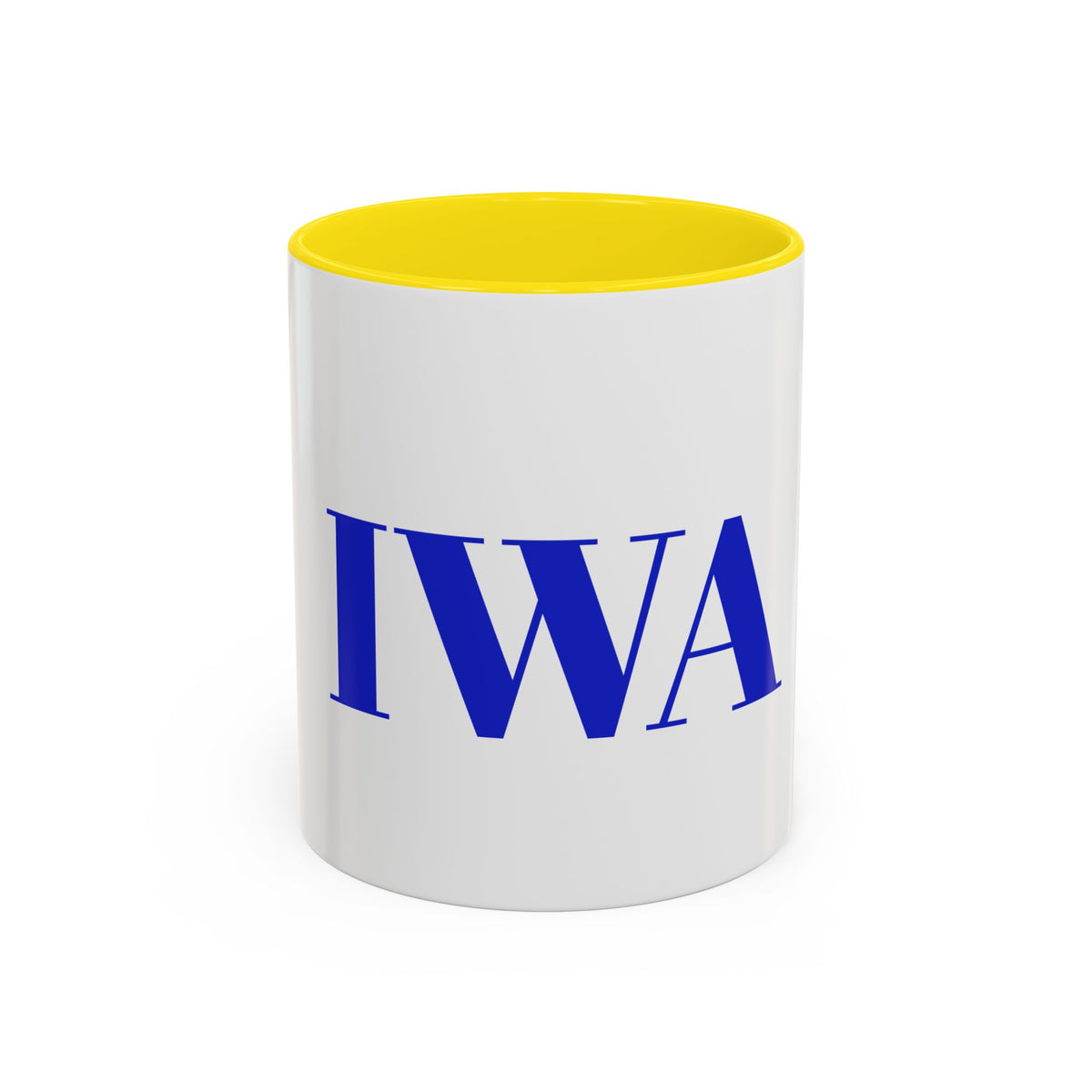 IWA Blue Serif Accent Coffee Mug – 11/15oz Ceramic