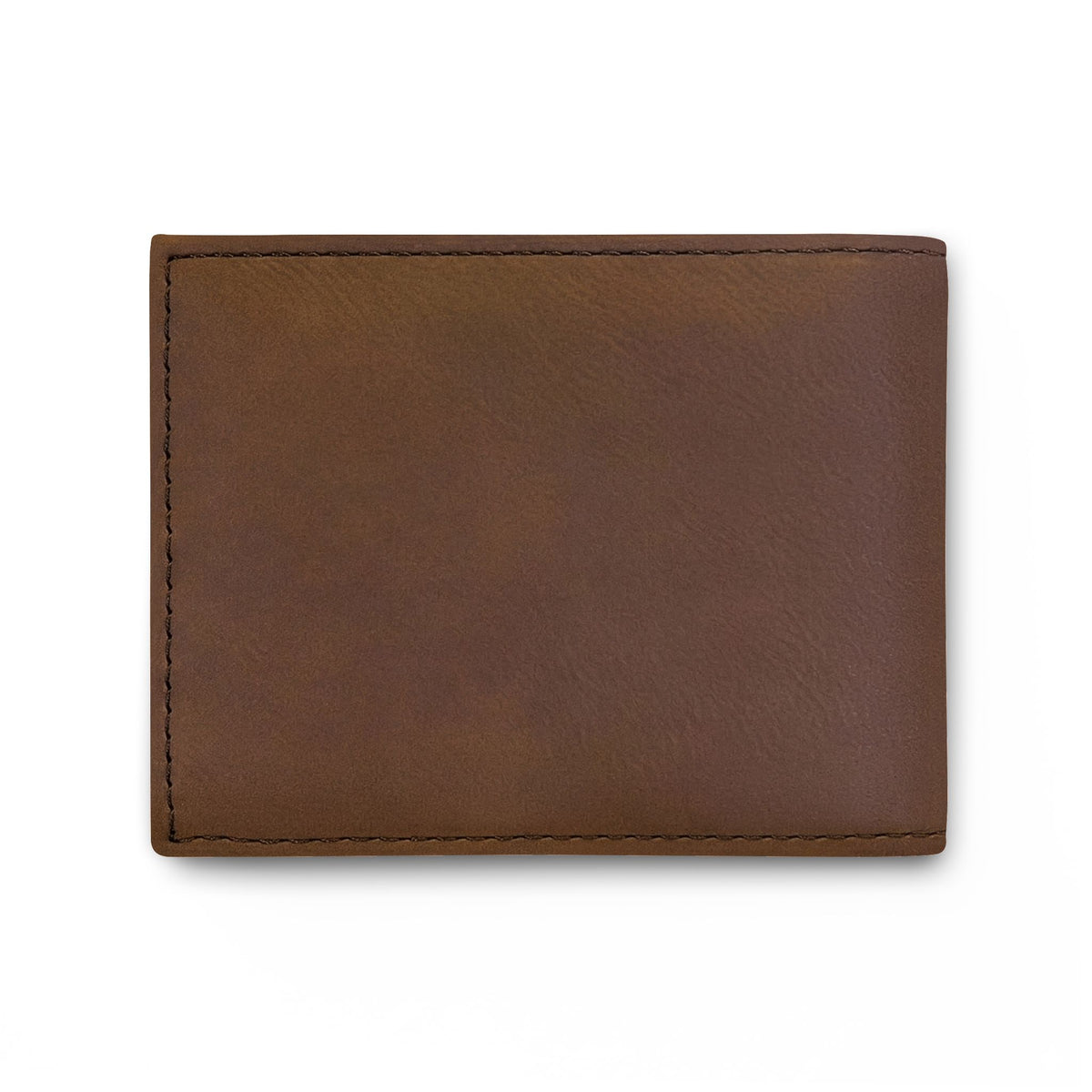 Gray Leather Bi-Fold Wallet with Flip — Personalized IWA Monogram