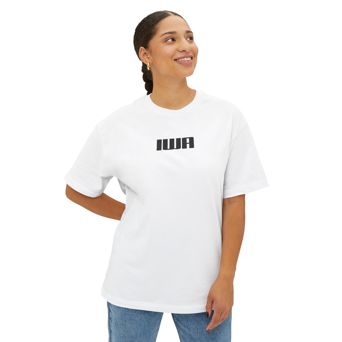 Unisex Oversized Boxy Tee - Minimalist IWA Design for Everyday Comfort