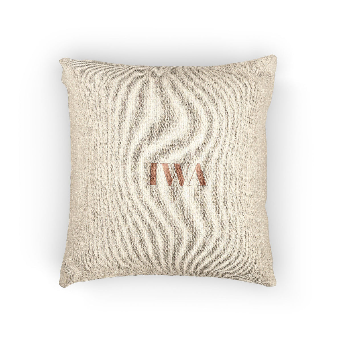 Woven Pillow — Neutral Monogram Throw Pillow (IWA)
