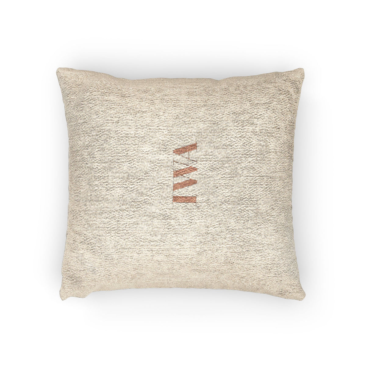 Woven Pillow — Neutral Monogram Throw Pillow (IWA)