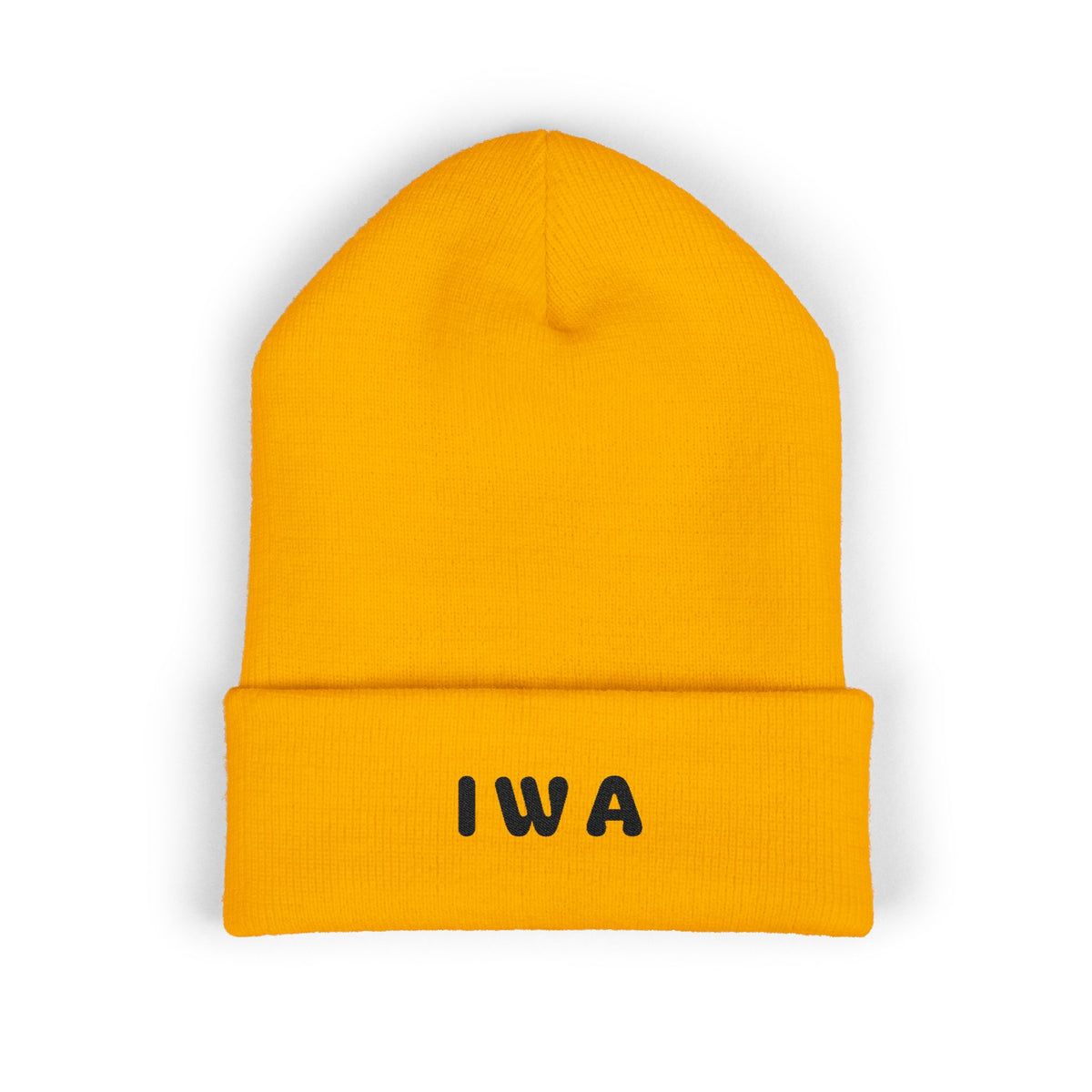 IWA Embroidered Cuffed Beanie — Classic Knit Winter Hat