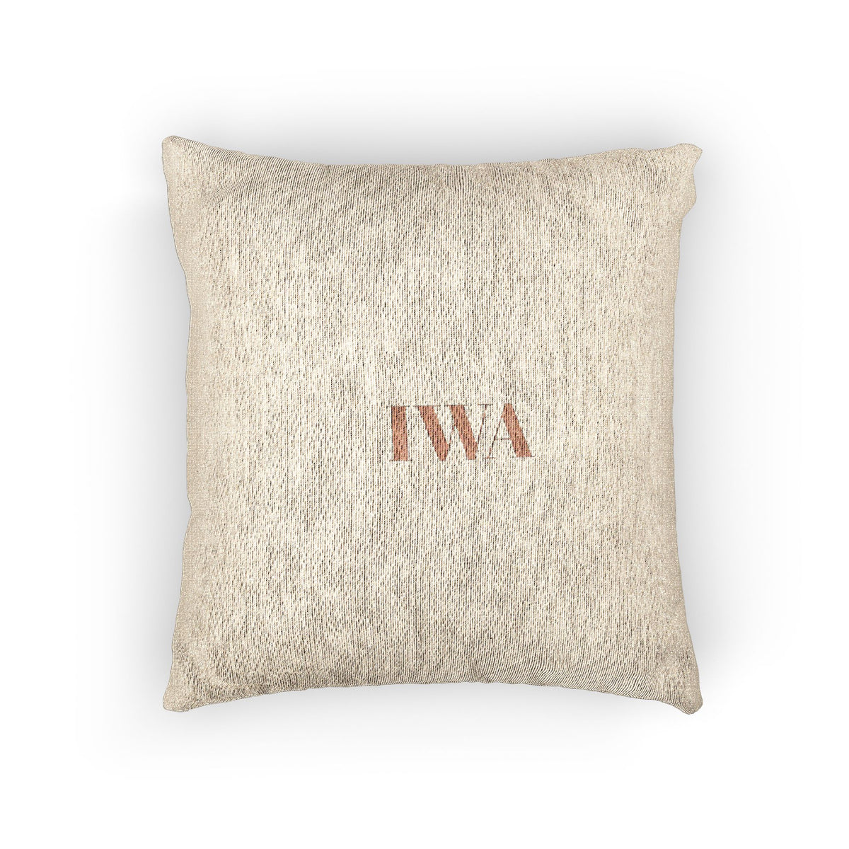 Woven Pillow — Neutral Monogram Throw Pillow (IWA)