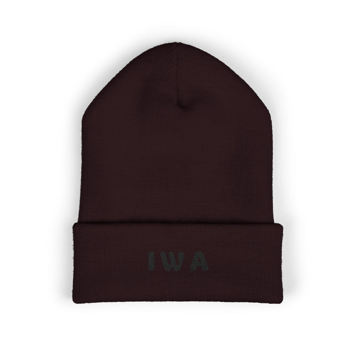 IWA Embroidered Cuffed Beanie — Classic Knit Winter Hat