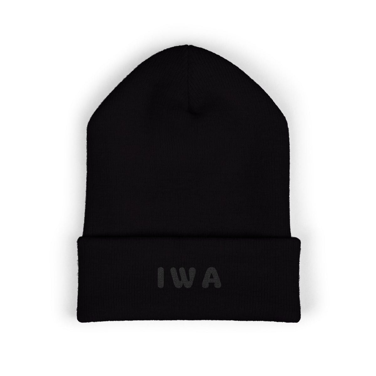 IWA Embroidered Cuffed Beanie — Classic Knit Winter Hat