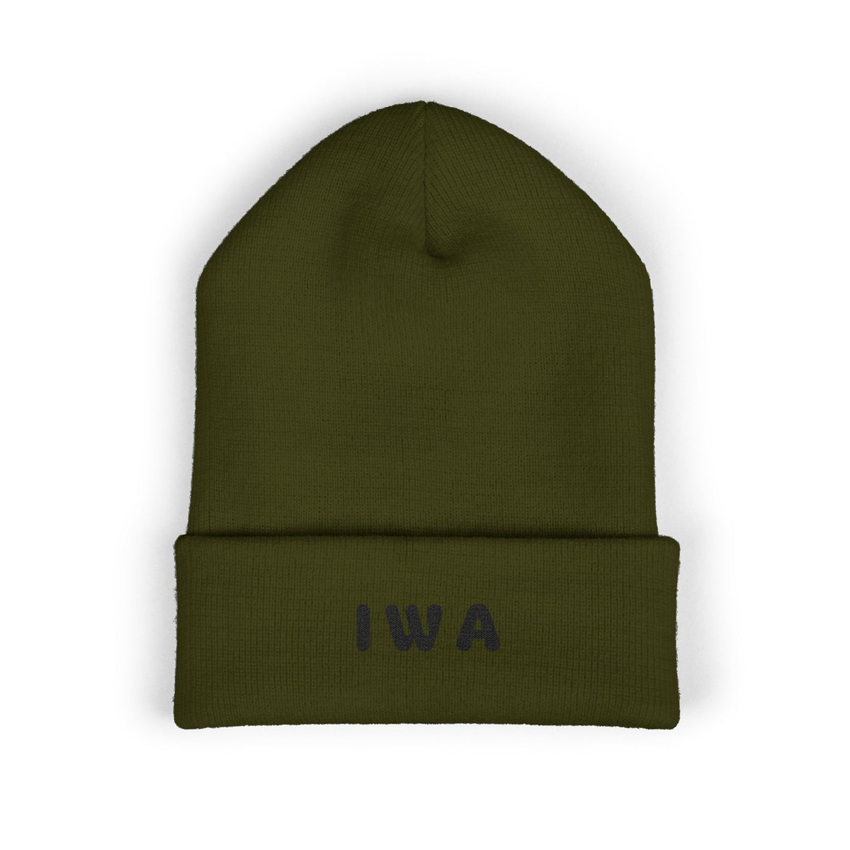 IWA Embroidered Cuffed Beanie — Classic Knit Winter Hat