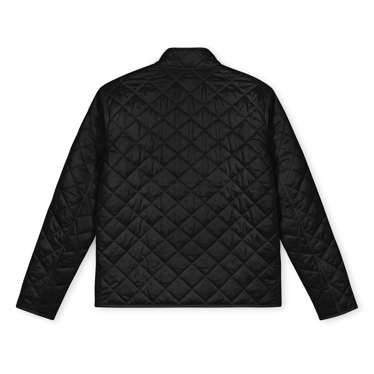 Men’s Black Quilted Jacket with Embroidered Detail