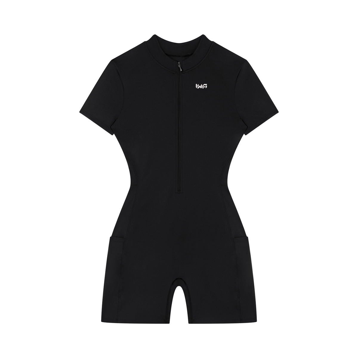 Women's Quarter-Zip Short Sleeve Romper