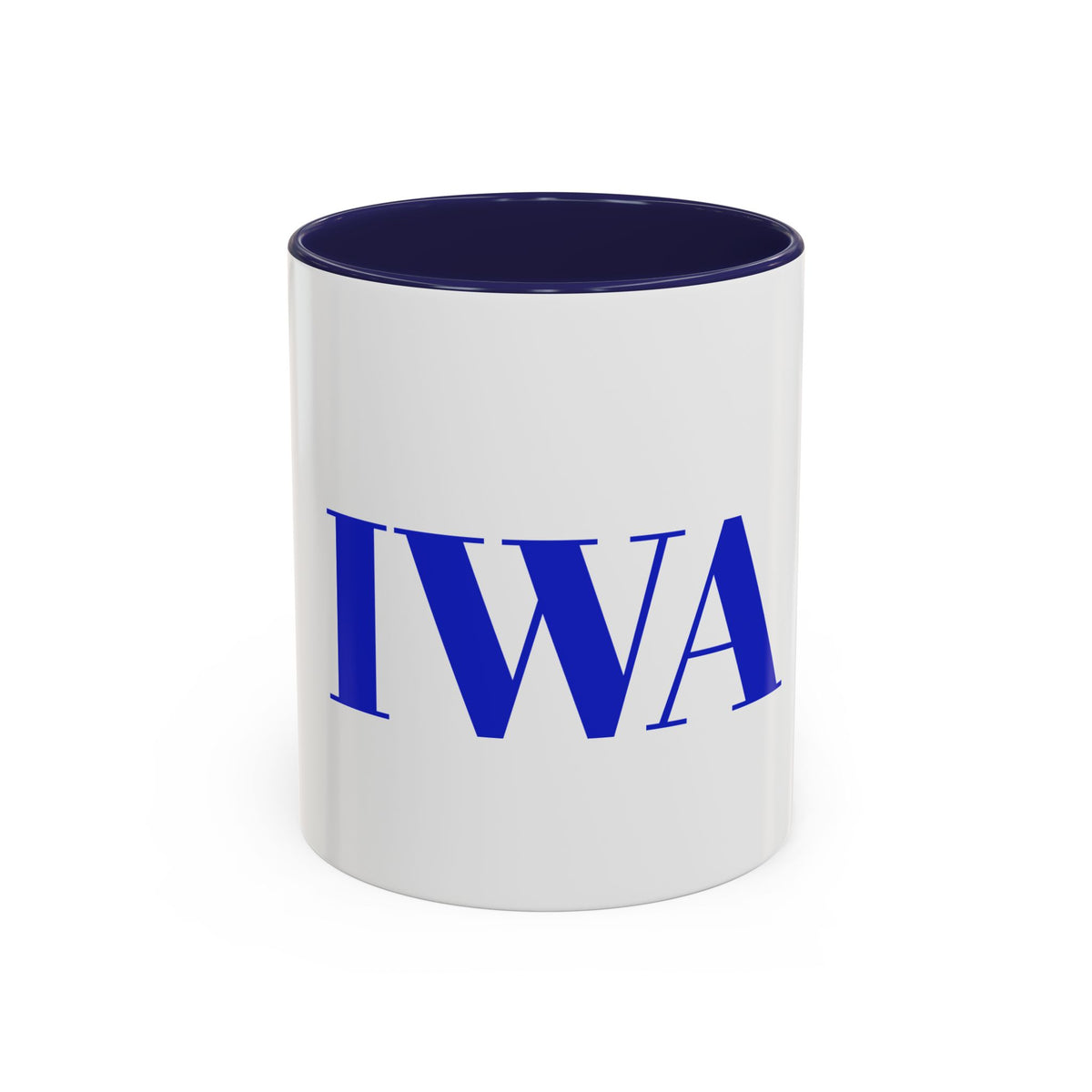 IWA Blue Serif Accent Coffee Mug – 11/15oz Ceramic