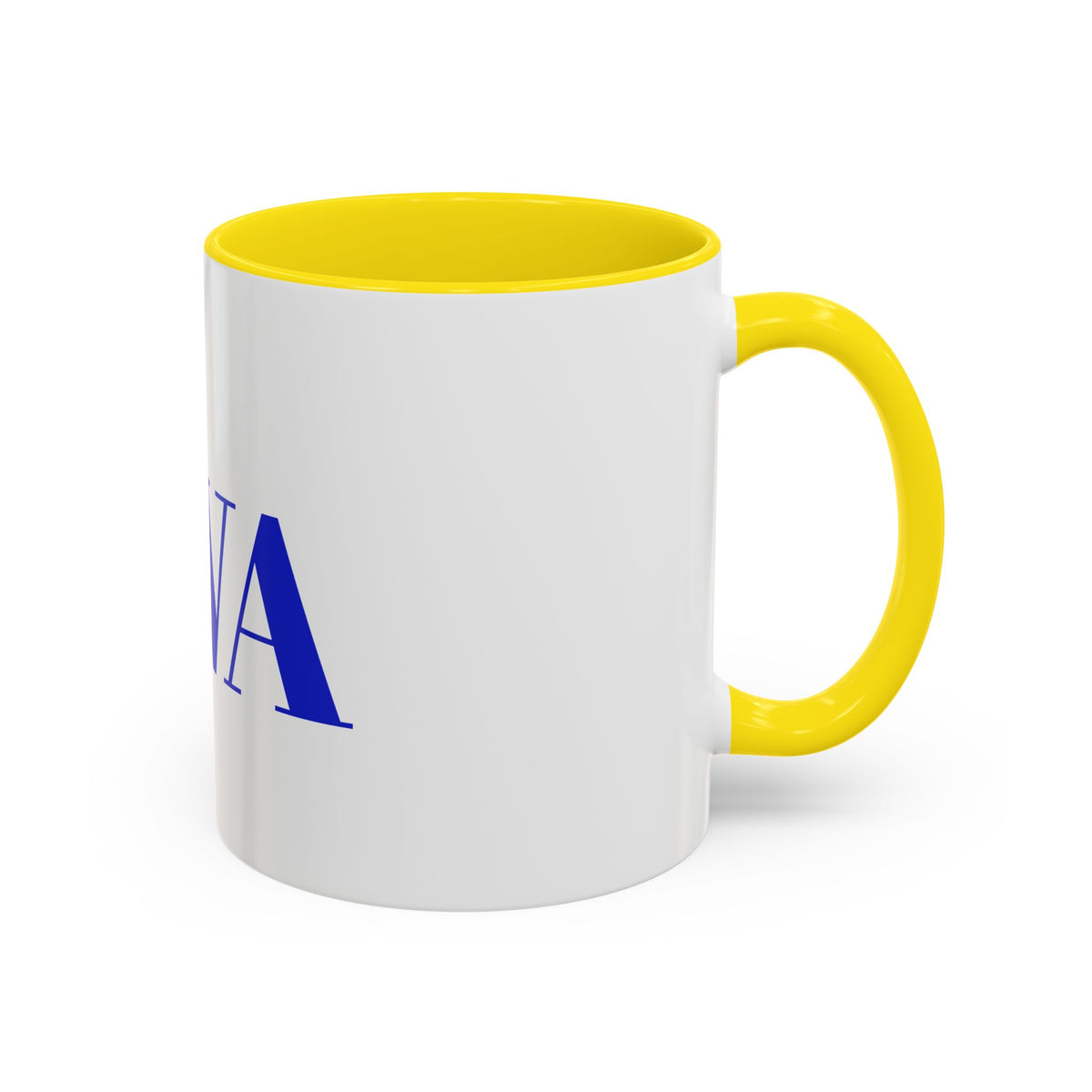 IWA Blue Serif Accent Coffee Mug – 11/15oz Ceramic