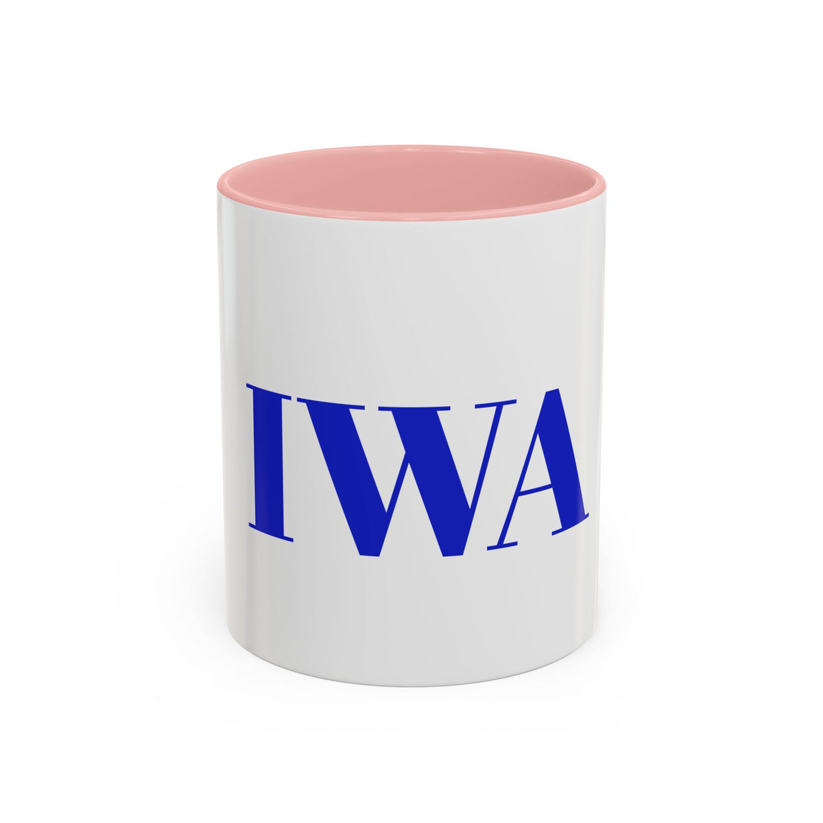 IWA Blue Serif Accent Coffee Mug – 11/15oz Ceramic