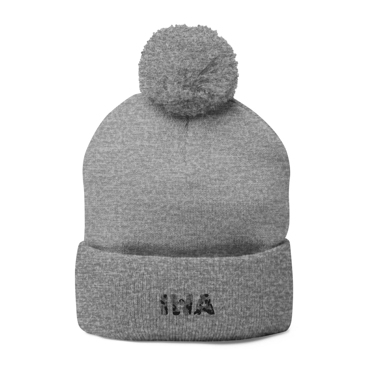 Cozy Pom-Pom Knit Cap - Embroidered Beanie for Winter, Gift for Him/Her, Warm Hat for Skiing/Camping/Outdoor Activities