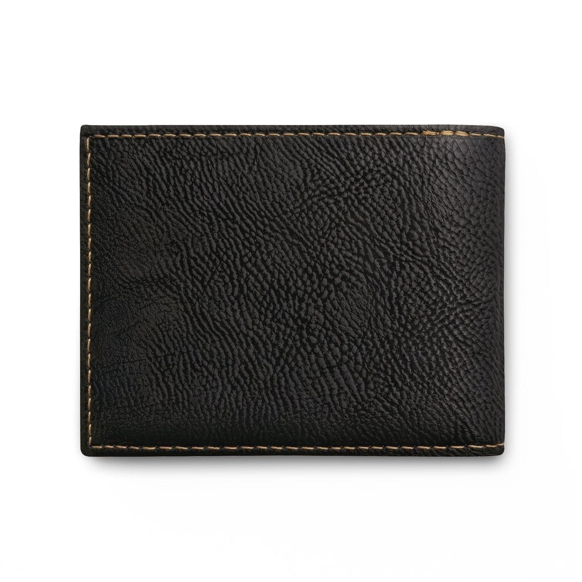 Gray Leather Bi-Fold Wallet with Flip — Personalized IWA Monogram