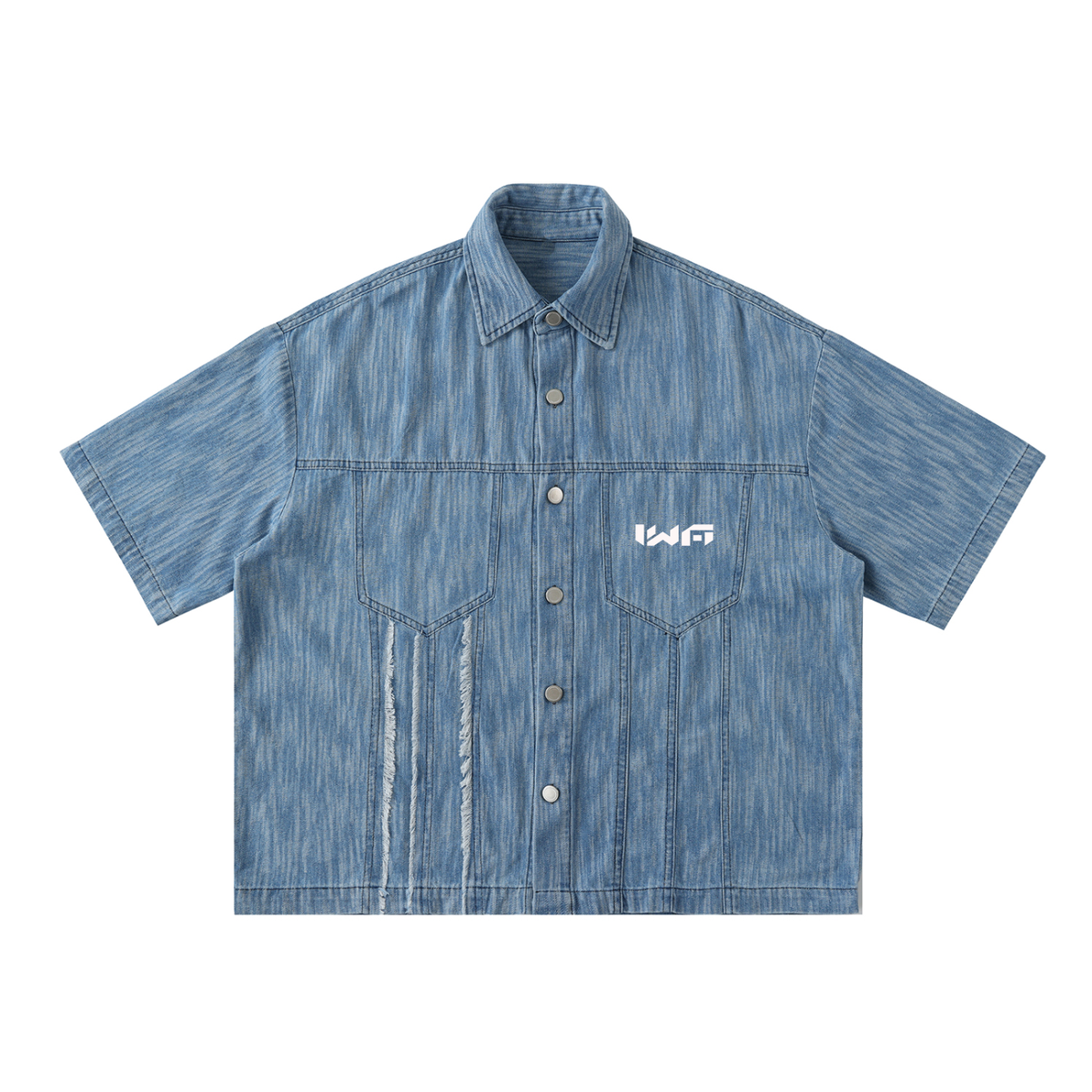 Distressed Wash Short-Sleeve Shirt