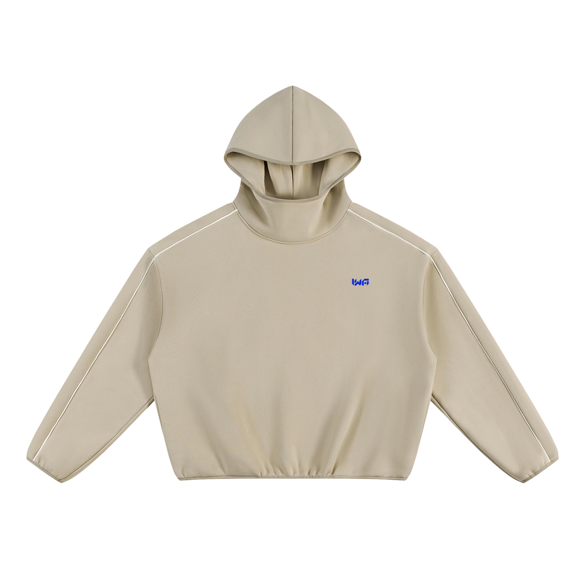 Unisex Boxy Piping Fleece Hoodie