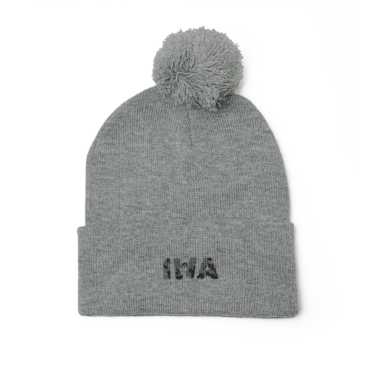 Cozy Pom-Pom Knit Cap - Embroidered Beanie for Winter, Gift for Him/Her, Warm Hat for Skiing/Camping/Outdoor Activities