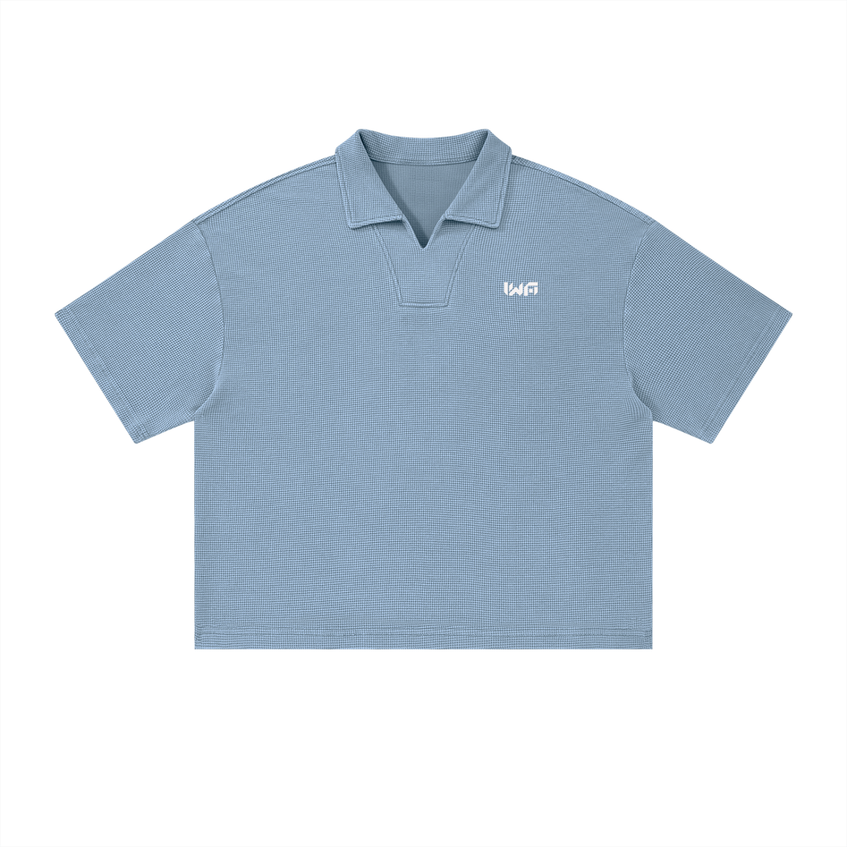 Unisex Vintage Wash Waffle Boxy Polo Shirt