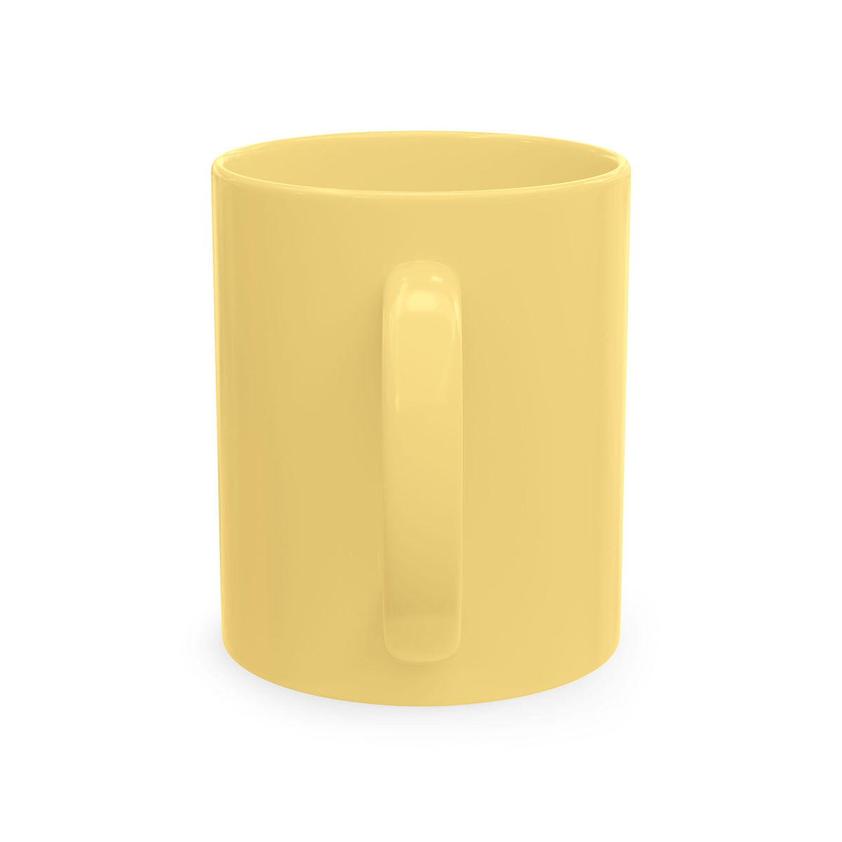 IWA Monogram Ceramic Mug — Minimalist Beige Coffee Cup with Bold Blue Letters