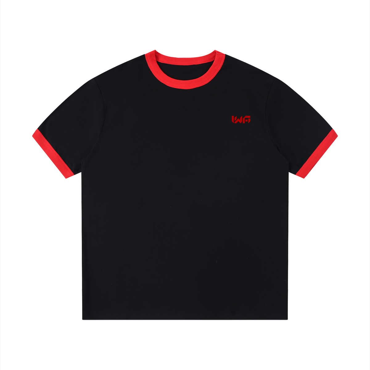 Contrast Edge Ribbed Crewneck T-Shirt