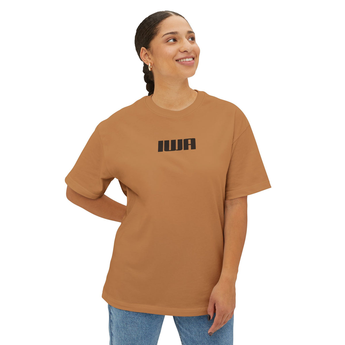 Unisex Oversized Boxy Tee - Minimalist IWA Design for Everyday Comfort